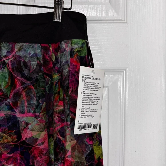 Lululemon Side-Pleat High-Rise Tennis Skirt in Vivid Floral Tone SZ 8 - Picture 2 of 6